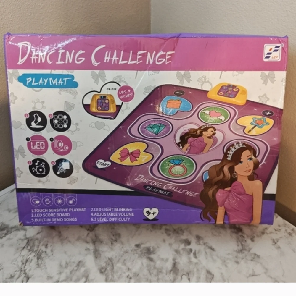 Princess Dancing Challenge Playmat - LED Musical Dance Pad for Kids